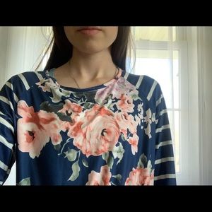 Navy stripped floral dress